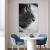 MuchoWow® Poster Tierprofil Löwe in schwarz und weiß 80x120 Produktbild-Vorschau 5
