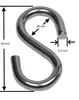 100 Stück - S-Haken, symmetrisch, Stahl verzinkt 60 mm Nr.4 Produktbild-Vorschau 2