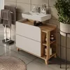 Waschbeckenunterschrank Vicco Karen Weiß/Sonoma 80 x 65 cm Produktbild-Vorschau 3