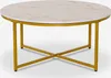 Wohnzimmertisch modern rund 90cm aus Metall Marmoreffekt Produktbild-Vorschau 7