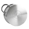 The bottom of a stainless steel pot is shown, with branding and quality information embossed on it. Náhľad obrázku produktu