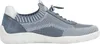 A side view of a single blue and white sneaker. Produktbild-Vorschau
