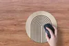 MuchoWow® Mauspad Mousepad Streifen - Abstrakt - Bogen Produktbild-Vorschau 3