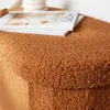 Składana owalna ławka z tkaniny bouclé, 72 x 39 cm, MOKA Podgląd zdjęcia produktu 2