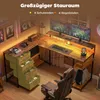HOMCOM Gaming Tisch L-förmiger Schreibtisch mit Produktbild-Vorschau 7