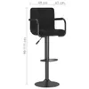 Barhocker Samt Schwarz 48 x 47 x (90-111) cm drehbar Produktbild-Vorschau 8