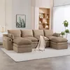 4-osobowa sofa modułowa w kolorze khaki z 2 pufami, narożna Podgląd zdjęcia produktu 11