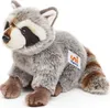 A plush raccoon toy is shown sitting on a white background. Podgląd zdjęcia produktu