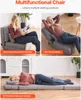 A collage showcasing a multifunctional chair in different positions: reading, reclining, and sleeping. Náhled obrázku produktu