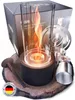 Stolný krb Firell CURL Black z čierneho betónu - Náhľad obrázku produktu 1