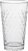A clear glass tumbler with a diamond pattern. Produktbild-Vorschau