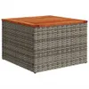 A square coffee table with a woven gray base and a wooden top, shown against a white background. Náhľad obrázku produktu