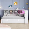 Divano letto in legno massello Merax 90x200 cm con presa Anteprima dell’immagine prodotto 3