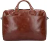 A brown leather briefcase is shown against a white background. Produktbild-Vorschau