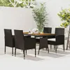 vidaXL 5-tlg. Garten-Essgruppe Poly Rattan Schwarz Produktbild-Vorschau 2