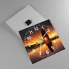 Wanduhr - Quadrat - Glasuhr - Meer Felsen Wasser - 40x40cm Produktbild-Vorschau 2