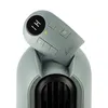 Close-up of the top part of a gray tower fan, showing the remote control with a digital display and buttons. Produktbild-Vorschau