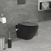 Závesné WC bez ráfika LuxeBath s funkciou bidetu, čierne, Náhľad obrázku produktu 1
