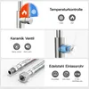 Collage of faucet components and features with German text descriptions. Produktbild-Vorschau