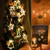 A collage of images showing Christmas decorations, including a decorated Christmas tree with LED lights and window decorations. Produktbild-Vorschau