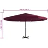 vidaXL Parasol avec mât en aluminium 500 cm rouge bordeaux Voir les images du produit 6