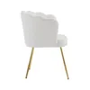 A white upholstered chair with gold legs is shown from the side against a white background. Náhled obrázku produktu