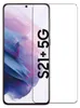 A screen protector is shown placed on top of a smartphone. Produktbild-Vorschau