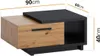 Couchtisch Ines 90x60 cm in Holzoptik & Schwarz – 2 Produktbild-Vorschau 2