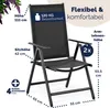 CASARIA® Gartenstühle 2er Set Hochlehner Klappbar 8-Fach Produktbild-Vorschau 7