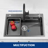 Edelstahlspüle schwarz 70x45cm mit Stufen, Kratzfest & Produktbild-Vorschau 13