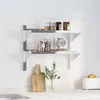vidaXL Półka ścienna z 2 półkami 75x23,5x60 cm srebrna stal Podgląd zdjęcia produktu 3