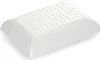 A white latex pillow with a pattern of small holes on its surface, presented on a white background. Produktbild-Vorschau