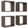 Set mit 4 Wandregalen Cube in Wenge – Moderne Hängeregale Produktbild-Vorschau 1