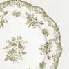 A close-up view of a white plate with a green floral pattern. Náhľad obrázku produktu