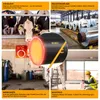 A collage of four images showcasing a heater in different settings: livestock farming, industrial facility, workshop, and construction site. Anteprima dell’immagine prodotto