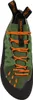 Schnür-Kletterschuh "Tarantulace" von La Sportiva in grün mit orangefarbenen Schnürsenkeln und schwarzer Sohle. Produktbild-Vorschau