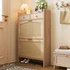 Armadio a due ante in rattan per scarpe, con 2 cassetti e Anteprima dell’immagine prodotto 4