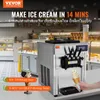 A commercial ice cream machine is shown in a store setting, with text overlays highlighting its features and benefits. Náhľad obrázku produktu