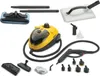 A collection of steam cleaner accessories and the main unit are laid out on a white background. Náhled obrázku produktu