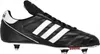 A black Adidas Kaiser 5 Cup soccer cleat with white stripes and red accents is shown from the side against a white background. Produktbild-Vorschau