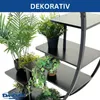 A multi-tiered black plant stand filled with various artificial plants, set against a white background. Produktbild-Vorschau