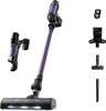 A cordless vacuum cleaner and its accessories are displayed against a white background. Voir les images du produit