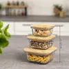 eluno sada 3 skleněných dóz včetně bambusových víček, dózy Náhled obrázku produktu 8