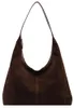 Borsa a tracolla in pelle scamosciata - Modello hobo - Anteprima dell’immagine prodotto 1