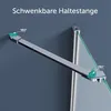 A close-up view of a shower enclosure hinge mechanism, showing its 180-degree swivel capability. Produktbild-Vorschau