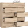 Akord Kommode 10 Schubladen Sonoma-Eiche 120X40X121 Cm Produktbild-Vorschau 2