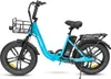 A studio shot of a blue electric bicycle against a white background. Podgląd zdjęcia produktu