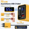 65W GaN 3-in-1 Ladegerät USB-C mit einziehbarem Kabel 65cm, Produktbild-Vorschau 3