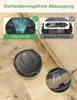 A comparison image of a robot vacuum cleaner showing its performance against other products, with a close-up inset of its dustbin. Náhled obrázku produktu