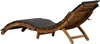 Lettino con cuscino in legno massiccio di acacia grigio Anteprima dell’immagine prodotto 1